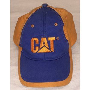 CAT Rare Blue And Orange Embroidered Adjustable Baseball Hat. Pre Owned